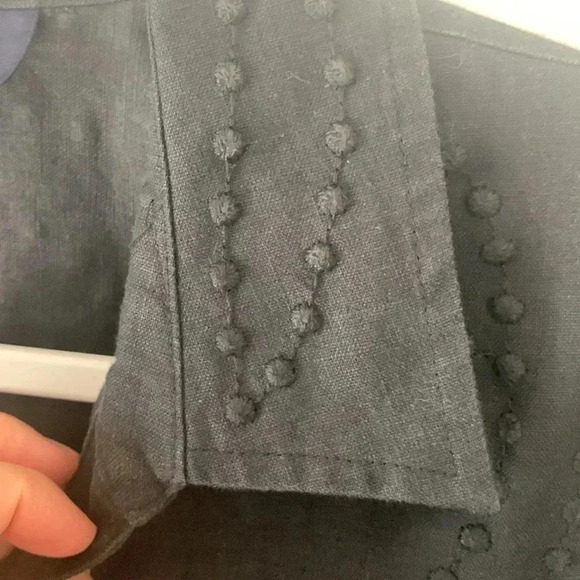 Jones New York Black Linen Blouse Size Large - Picture 4 of 10